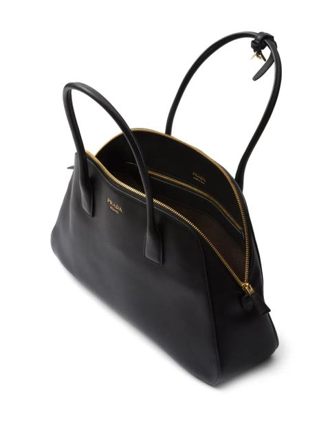 Prada large leather tote bag - Black