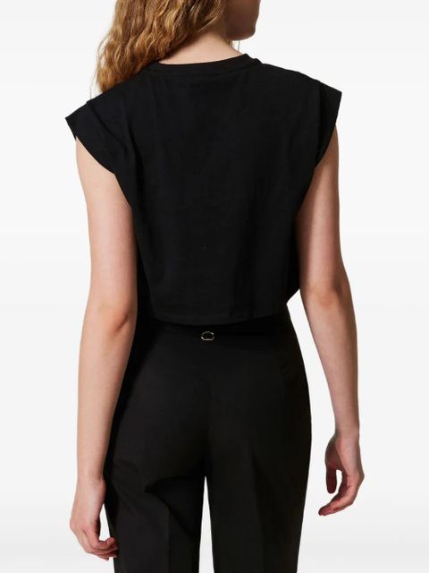 TWINSET cropped T-shirt - Black