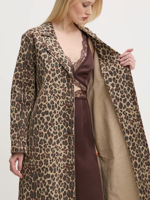 Never Fully Dressed płaszcz Lucia damski kolor brązowy przejściowy NFDOU403