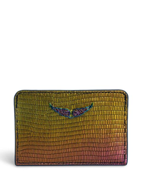 Zadig&Voltaire appliqué-logo metallic leather cardholder - Yellow - zdjęcie produktu nr 1