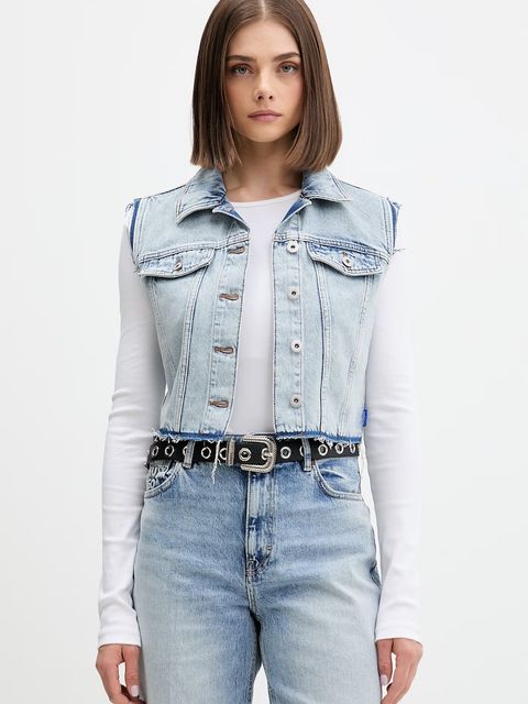 HUGO Blue kamizelka jednorzędowa damska jeansowa Garis_B - zdjęcie produktu nr 1