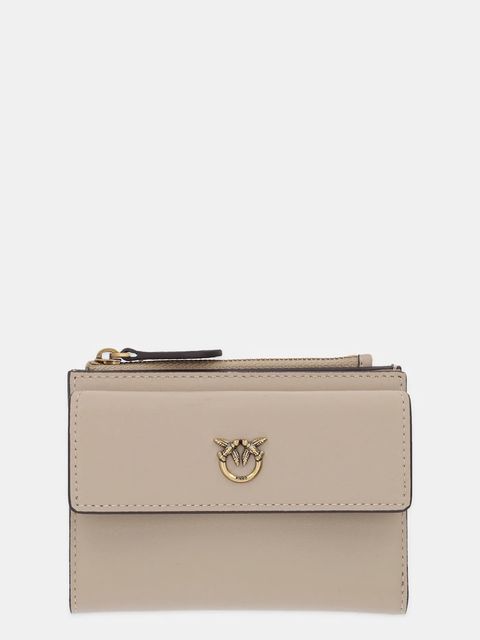 Pinko portfel skórzany damski kolor beżowy 103612 A0F1 - zdjęcie produktu nr 1