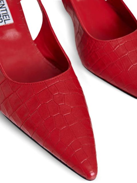 Essentiel Antwerp crocodile-effect heeled pumps - Red