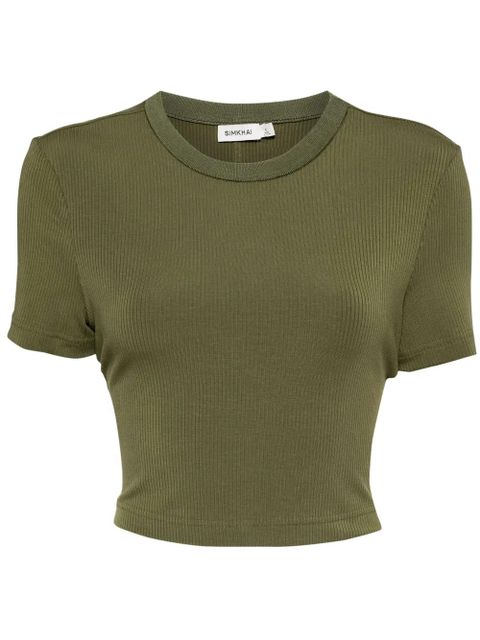 Simkhai Cinta ribbed cropped top - Green - zdjęcie produktu nr 1