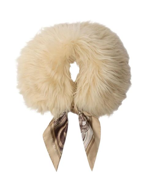 Burberry shearling-collar trim scarf - Neutrals - zdjęcie produktu nr 1