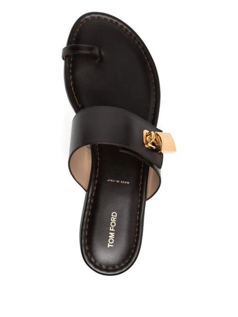 TOM FORD Espresso flat sandals - Brown