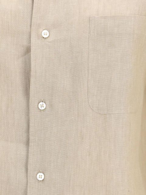 Loro Piana André chest-pocket linen shirt - Neutrals