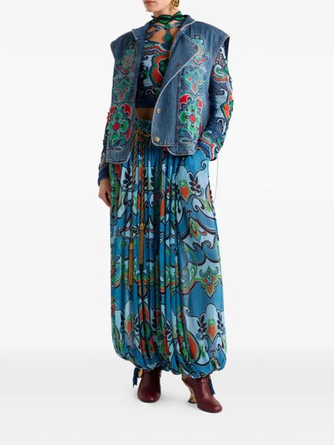 ETRO floral-motif cropped top - Blue - zdjęcie produktu nr 2