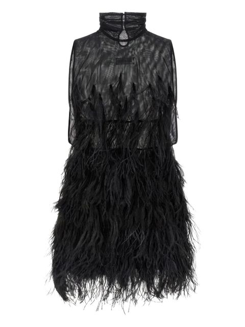 The Attico feather-skirt mini dress - Black - zdjęcie produktu nr 1