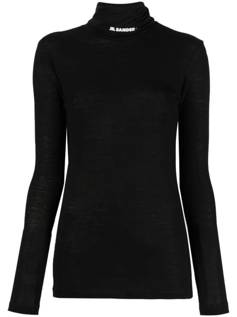 Jil Sander funnel-neck long-sleeve top - Black - zdjęcie produktu nr 1