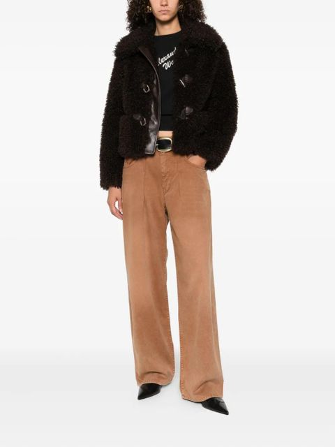 ISABEL MARANT pleat cotton straight-leg jeans - Brown - zdjęcie produktu nr 2