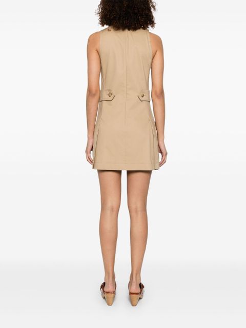 Chloé lace-up cotton mini dress - Brown
