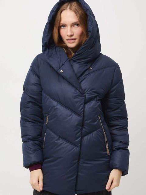 Medicine kurtka damska kolor granatowy zimowa oversize