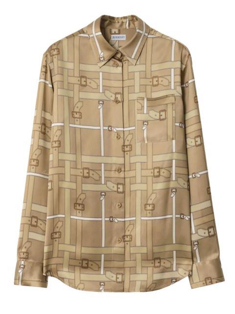Burberry belt-buckle pattern shirt - Neutrals - zdjęcie produktu nr 1