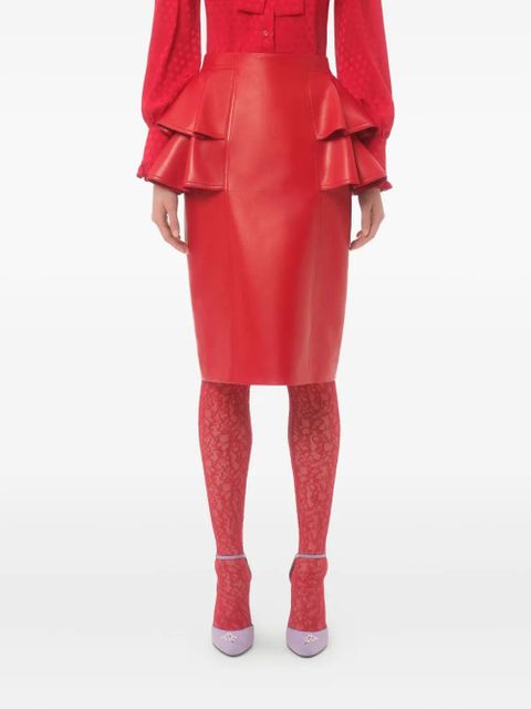Valentino Garavani leather midi skirt - Red