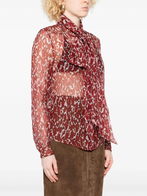 Saint Laurent abstract-pattern blouse - Red