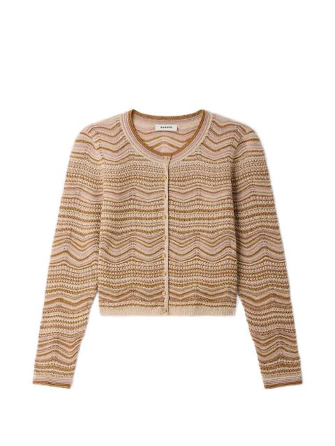 SANDRO wave-pattern cardigan - Neutrals - zdjęcie produktu nr 1