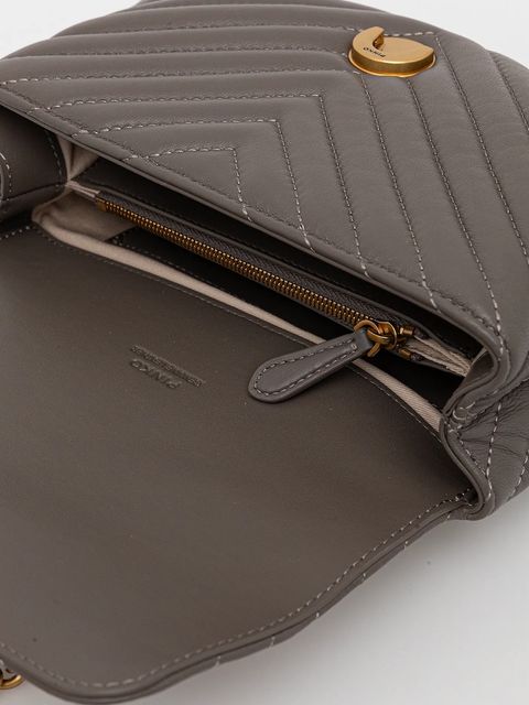 Pinko torebka skórzana kolor szary 100044 A0GK