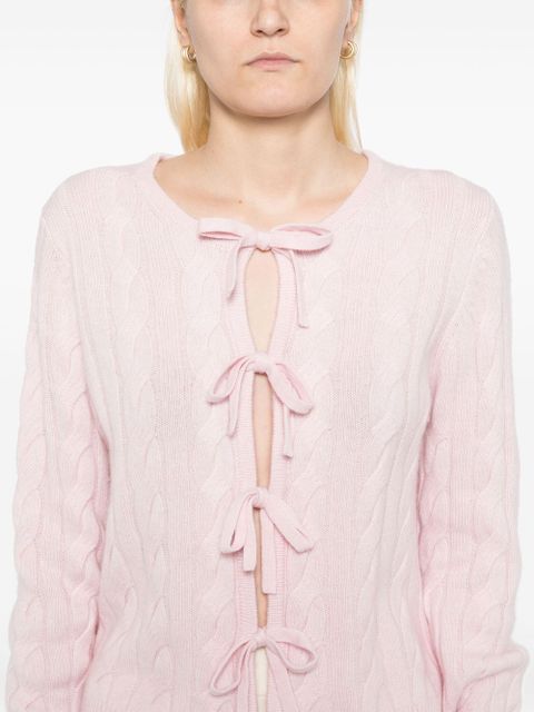 GANNI lace-up fastening cardigan - Pink