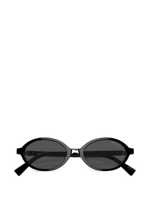 Miu Miu Eyewear logo-lettering sunglasses - Black