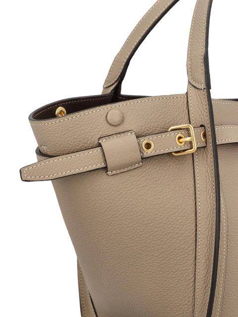 Tod's small metal-detail leather tote bag - Neutrals