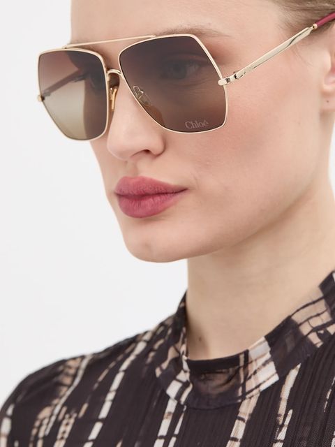 Chloé okulary przeciwsłoneczne damskie kolor złoty CH0278S