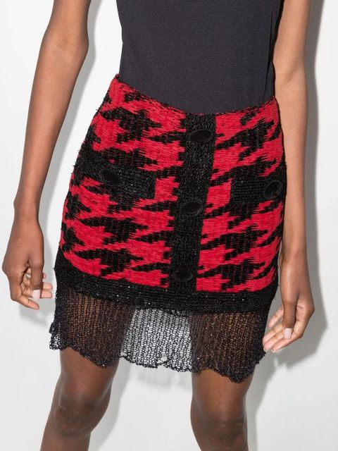Balmain houndstooth knitted miniskirt - Red - zdjęcie produktu nr 2