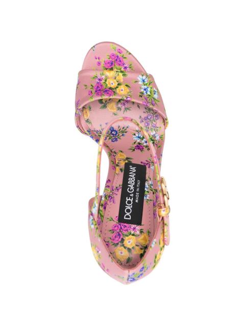 Dolce & Gabbana floral buckle sandals - Pink