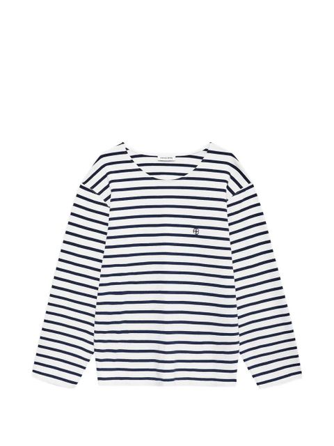 ANINE BING striped-pattern long-sleeved T-shirt - White - zdjęcie produktu nr 1