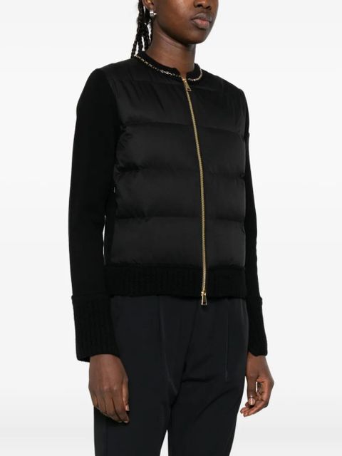 Moncler quilted chain-trimmed puffer jacket - Black