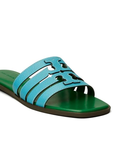 Tory Burch Ines cut-out leather slides - Green
