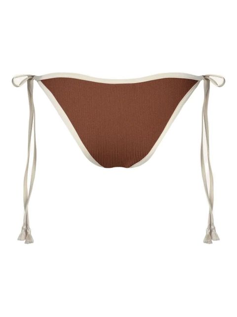 Johanna Ortiz Spiritual Retreat crinkle tie bikini bottom - Brown
