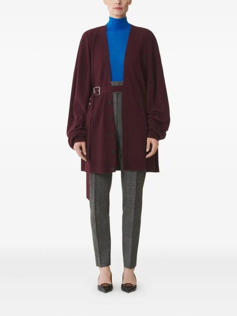 Lanvin belted balloon-sleeve cardigan - Red - zdjęcie produktu nr 2