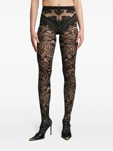 ETRO Paisley Tattoo tights - Black