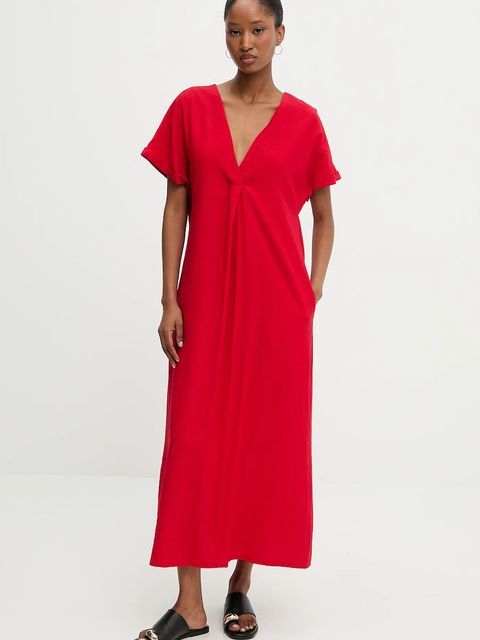 Answear.LAB sukienka kolor czerwony midi rozkloszowana - zdjęcie produktu nr 1