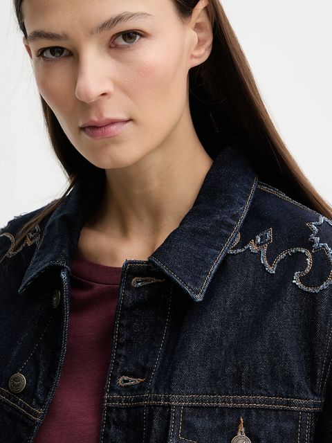 ZADIG&VOLTAIRE kurtka jeansowa kolor granatowy przejściowa WWOW01701