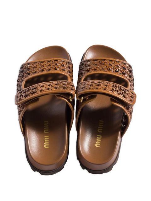 Miu Miu woven lug-sole sandals - Brown