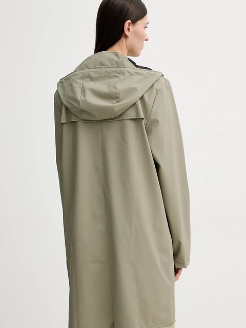 Rains kurtka Long Jacket W3 kolor zielony przejściowa 12020