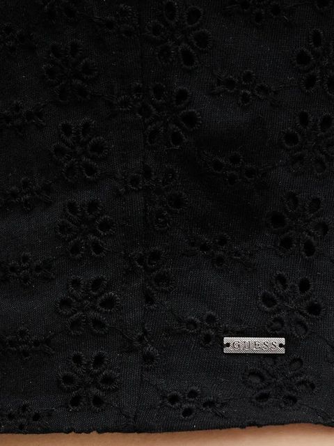 Guess bluzka ELIANE damska kolor czarny gładka W5GP13 KCVA1