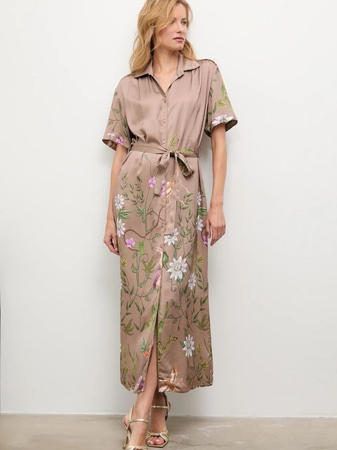 Answear.LAB sukienka kolor brązowy maxi prosta - zdjęcie produktu nr 1