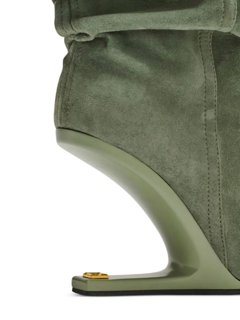 Balmain No Wedge suede ankle boots - Green