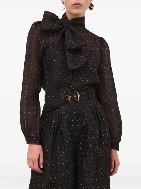 ZIMMERMANN bow polka-dot blouse - Black - zdjęcie produktu nr 2