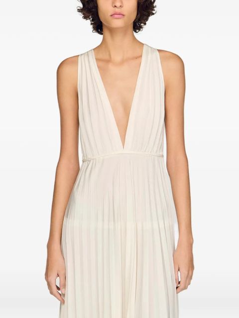 SANDRO V-neck maxi dress - Neutrals