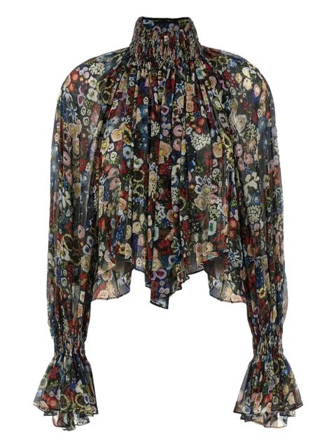 KHAITE floral high-neck blouse - Black - zdjęcie produktu nr 1