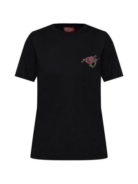 Diesel rose graphic T-shirt - Black - zdjęcie produktu nr 1