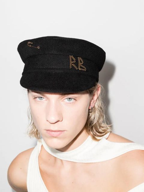 Ruslan Baginskiy safety-pin baker boy hat - Black