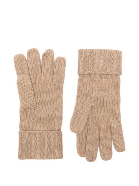 Lauren Ralph Lauren logo-embroidered ribbed-knit gloves - Brown - zdjęcie produktu nr 2
