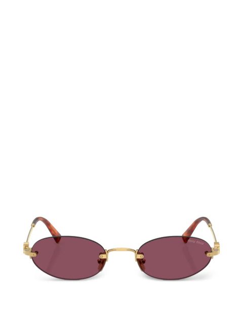 Miu Miu Eyewear oval-frame sunglasses - Gold - zdjęcie produktu nr 1