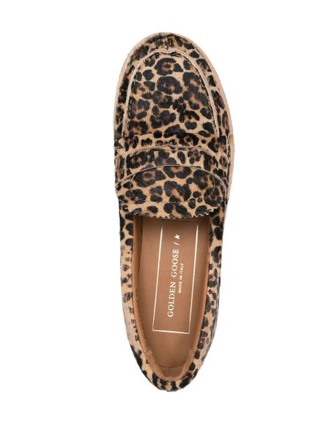 Golden Goose leopard-print round-toe loafers - Brown
