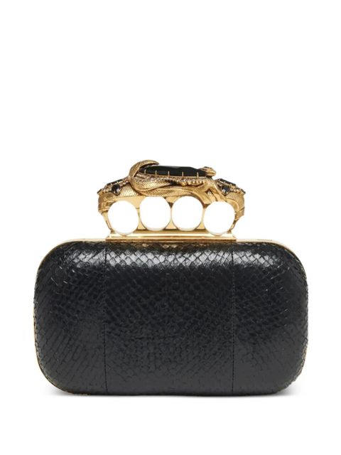 Alexander McQueen The Snake four-ring clutch bag - Black - zdjęcie produktu nr 2